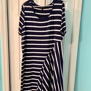 Lane Bryant Striped Asymmetrical Dress size 18/20